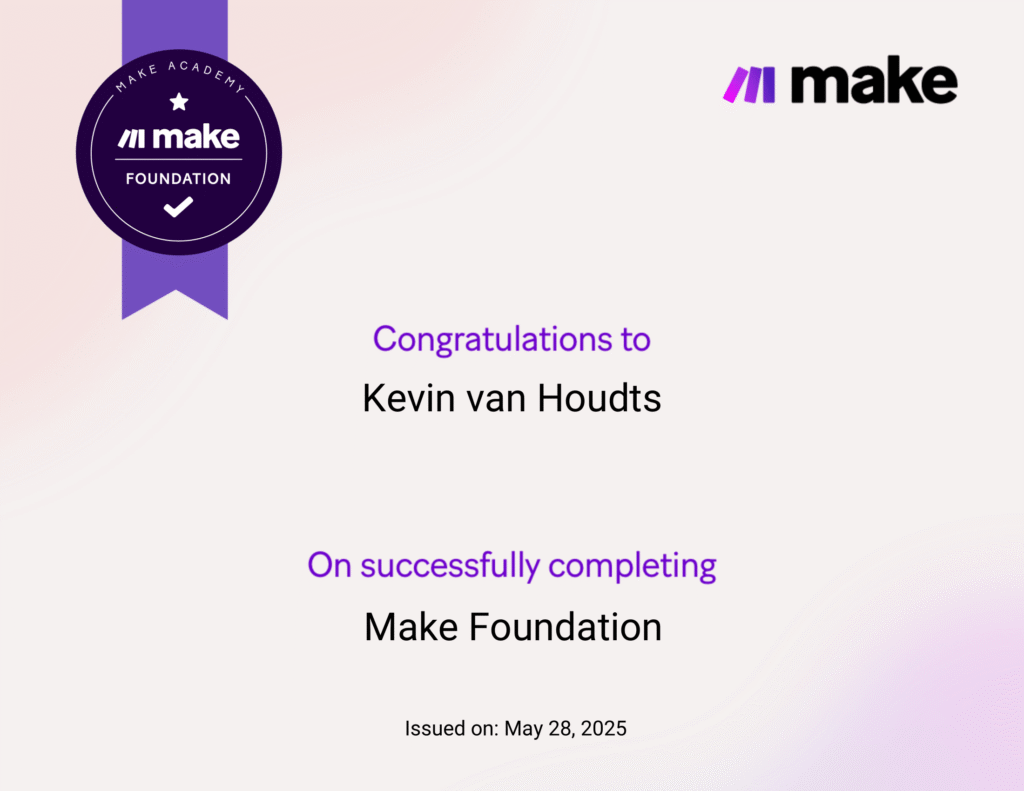 Make.com Foundation Bundle Certificaat